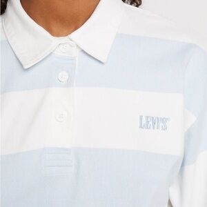 Levi's Light Blue and White Polo Shirt